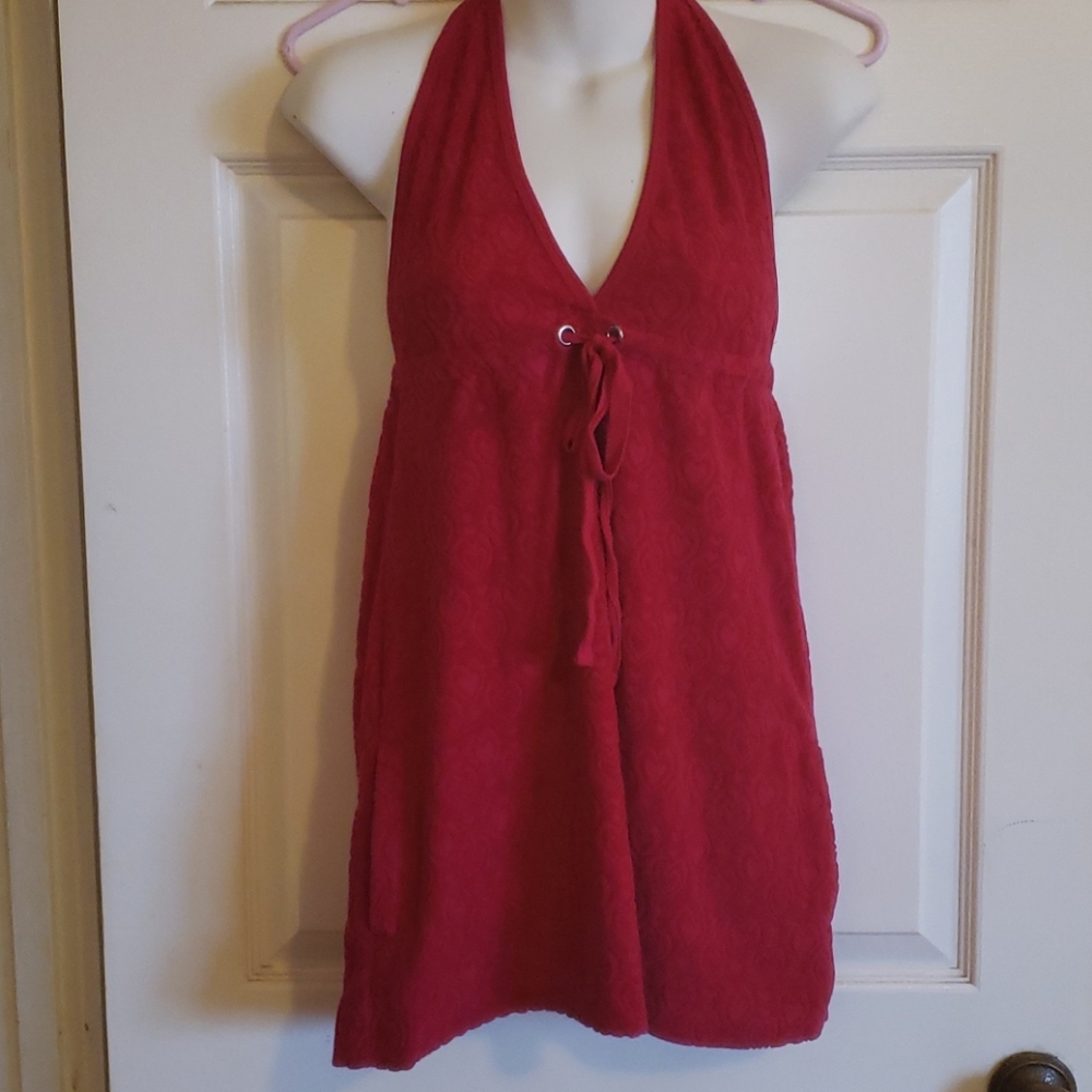 Juniors halter dress swim cover up